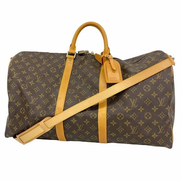 LOUIS VUITTON Handbags - Louis Vuitton Monogram Keepall Bandouliere 55 Boston Bag M41414 Brown Men's a...